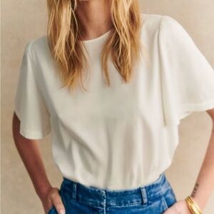 Sezane Kitty Silk Blouse - Ecru
